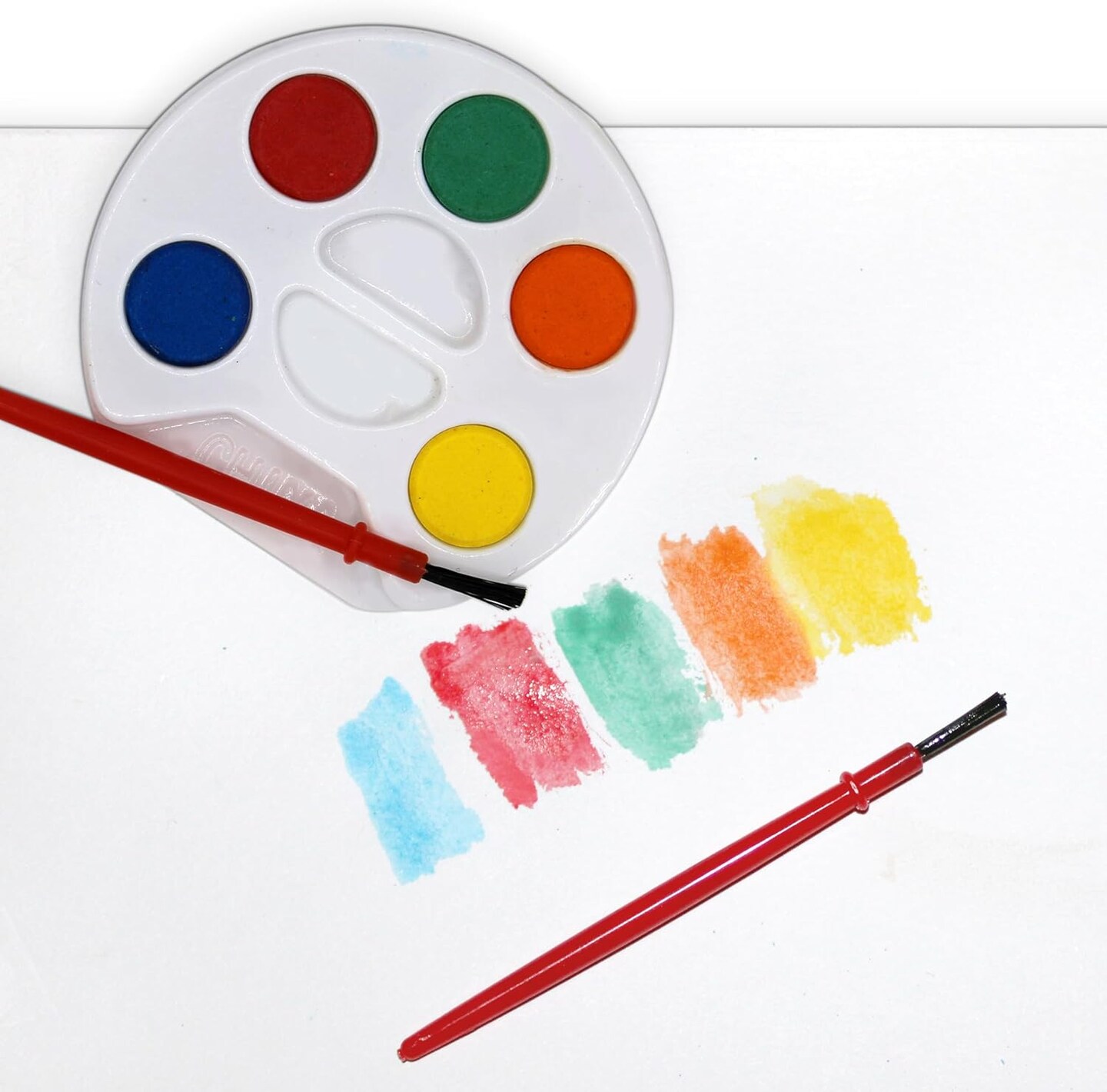 Bulk Watercolors Round Paint Pack with Brushes - 50 Sets with 5 Washable Colors Each - Great for Kids, Classrooms, Parties, Students, Donations, Party Favors, All Ages