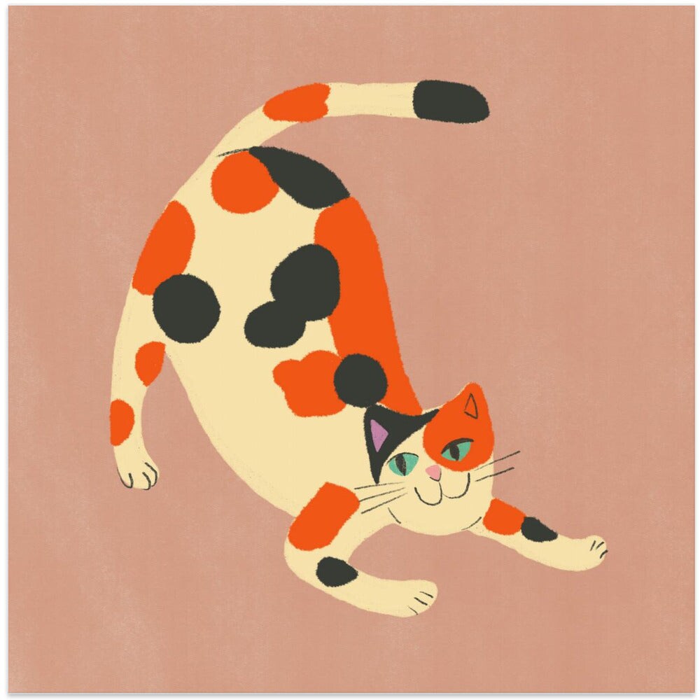 Pouncing cat Var Square Canvas Art | Modern Home Wall Decor 24x24 Canvas - Corporate Office Art