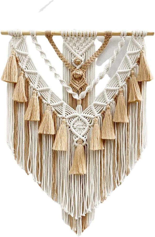 Hanging Macrame Tapestry Woven Boho Wall Art Handmade Macrame Tapestry Home Wall Decor Wall Pediment