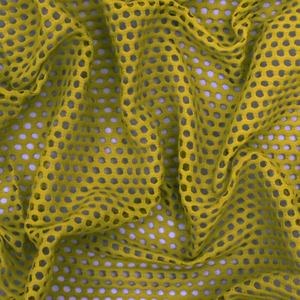 Chartreuse Yellow Famous Maker Mesh Stretch Yoga Activewear Knit Fabric By the Yard