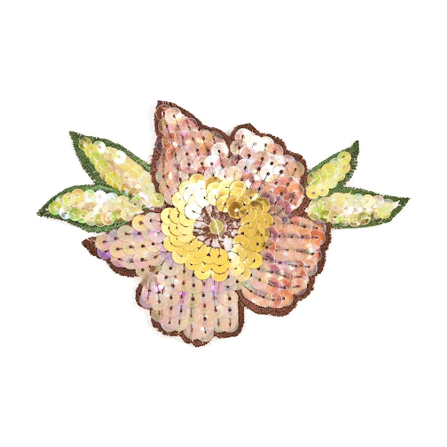Rose Sequin Flower Iron On Patch Applique for Jackets Bags and DIY Crafts