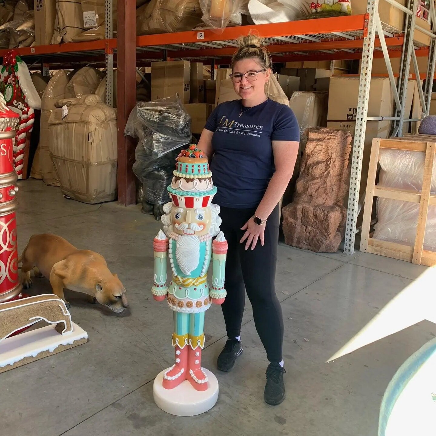 Small Pastel Nutcracker Candy Cake Statue