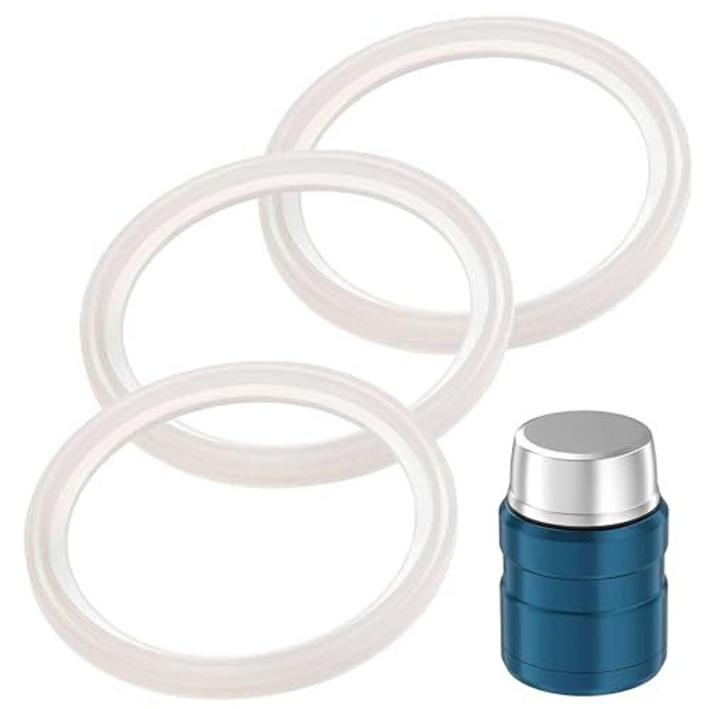 IMPRESA 3 Pack Replacement Gaskets Compatible with Thermos Stainless King Food Jar 16- and 24-Ounce Containers, Seals and O-Rings for Lids