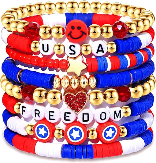 Rainbow Heishi Bracelets for Women – Stackable African Vinyl Disc Bead Stretch Bracelets, Bohemian Layered Surfer Style, Summer Beach Accessory