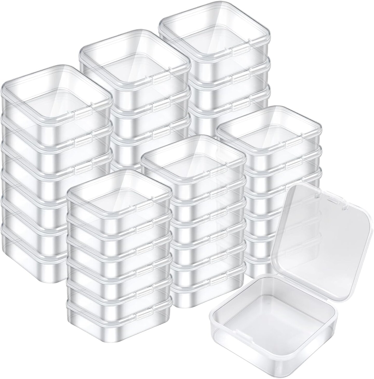36PCS Organizer Boxes – Small Rectangle Plastic Storage Containers for Clay Beads, Bracelet Making, DIY Jewelry, Crafts & Nail Art Supplies