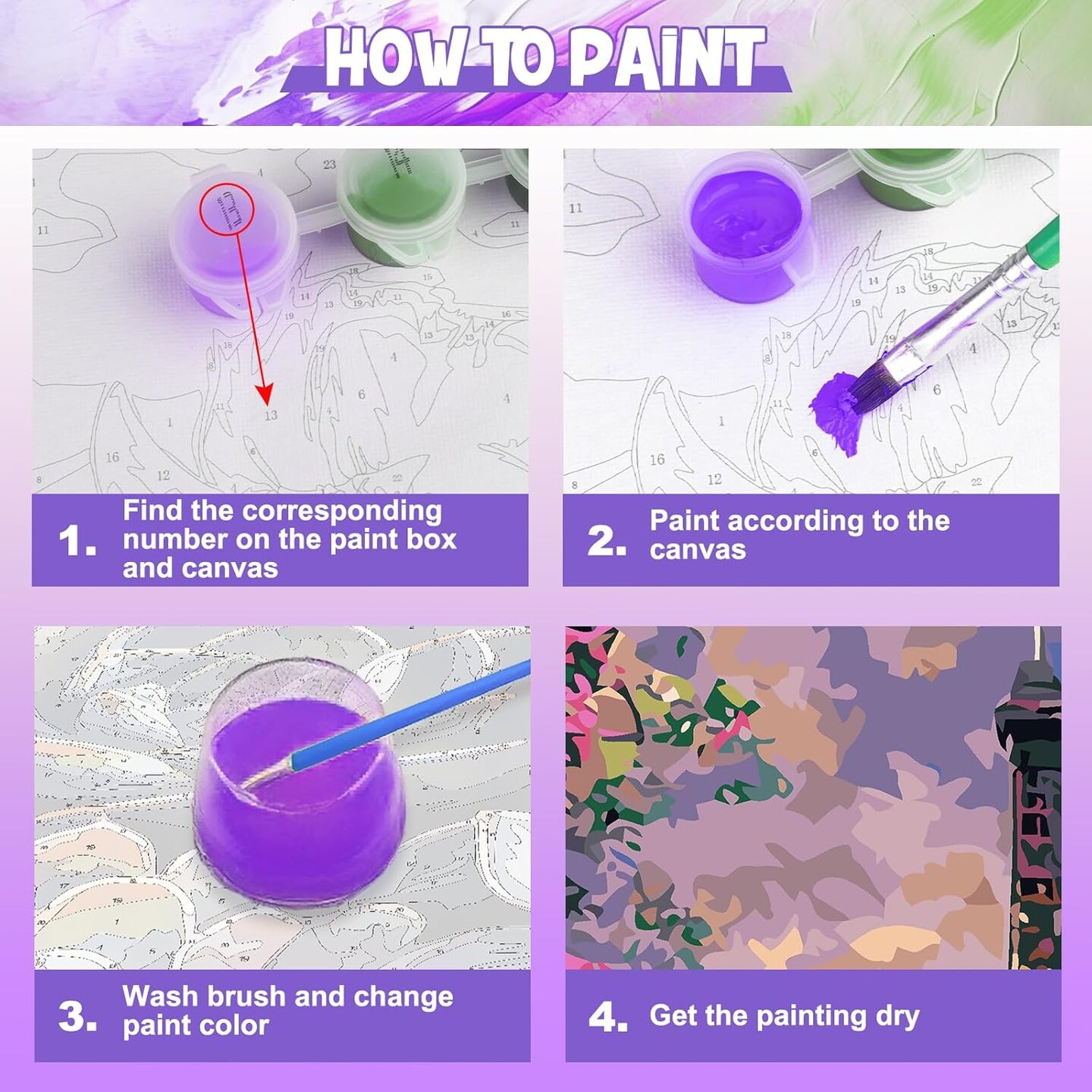 Paint by Numbers Kit for Adults, Paint by Number Kits on Canvas with Brushes Acrylic Pigment, DIY Oil Painting for Home Wall Decor