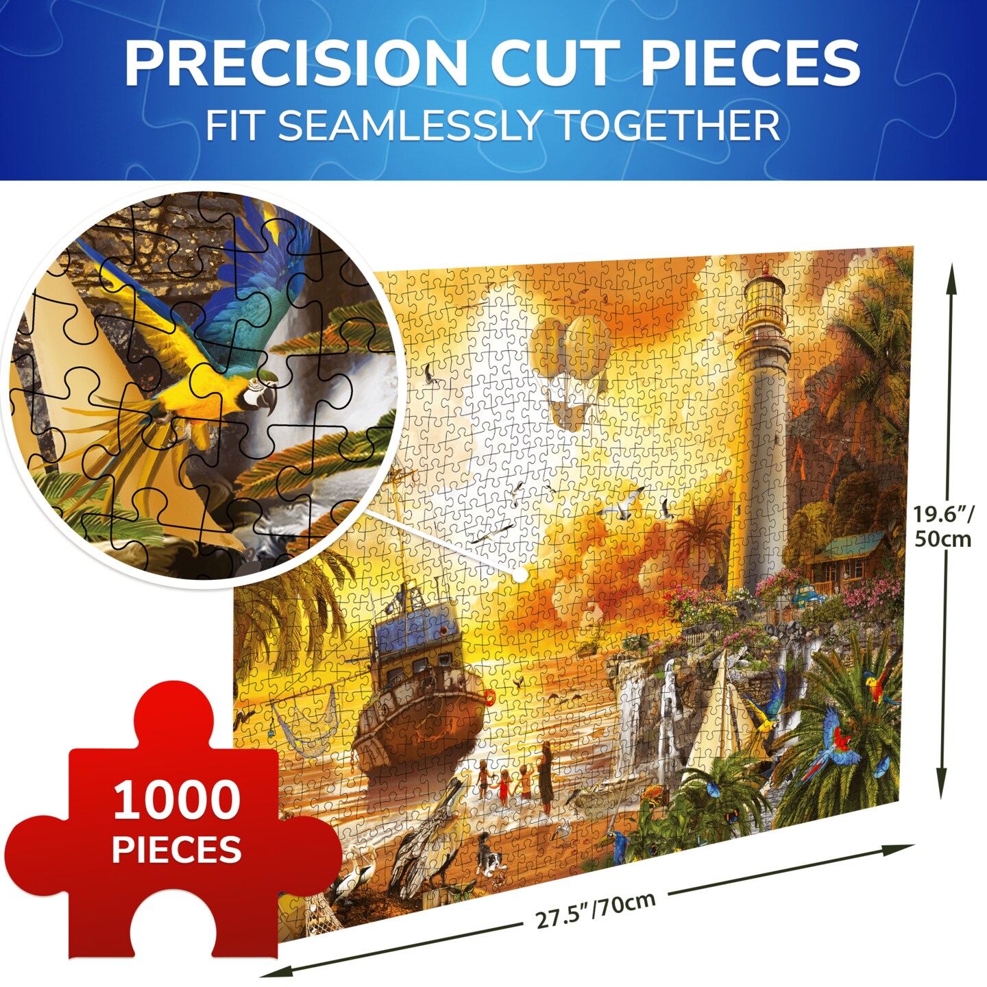 QUOKKA 1000 Pieces Puzzle for Adults and Up - Jigsaw Puzzles for Men and Women - Campfire Activity for Kids Ages 8-12 and Up - Colourful Game Toy for Family