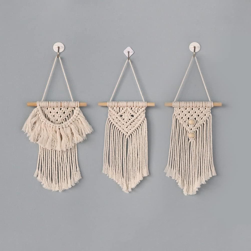 Macrame Wall Hanging Woven Tapestry Bohemian Style Macrame Hanging Decoration for Home Bedroom Livingroom Dorm Room Decoration, 14.6&#x22;x6.3&#x22;