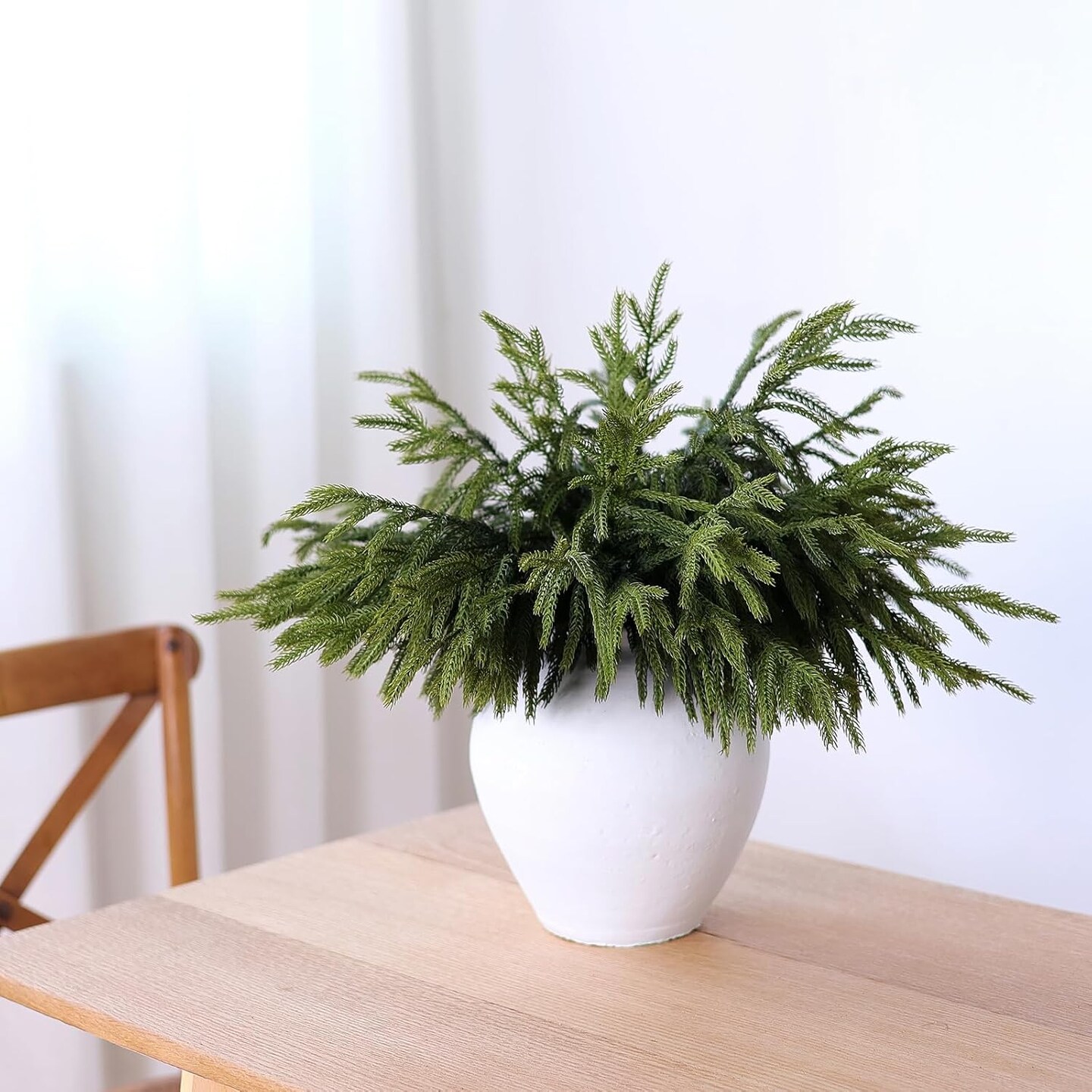 16 Pcs 18 Inch Real Touch Artificial Norfolk Pine Branches (Green) 0.78"D x 7.8"W x 18"H