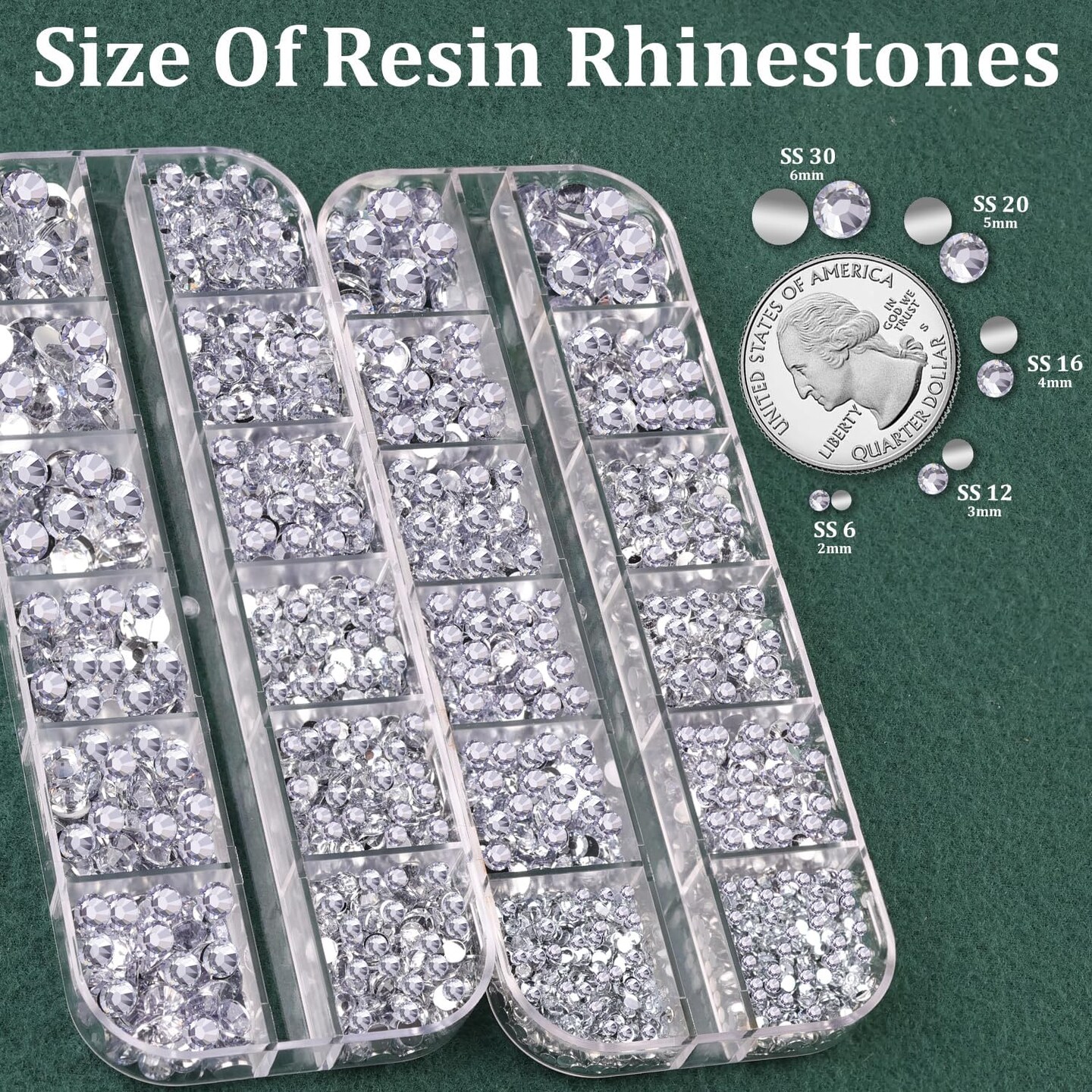 Resin Rhinestones for Crafting with B7000 Jewelry Glue, 2 Boxes Silver Clear Flatback Crystals with 3Pcs 10ml Glue for Bedazzling Crafts DIY Nail Art Makeup&#xFF0C;Gems for Clothing Shoes