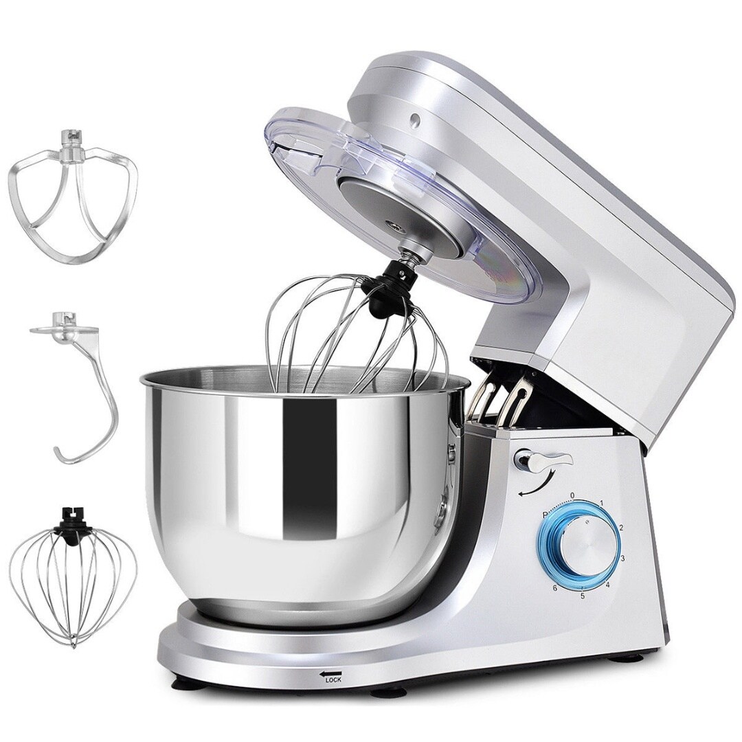 6 Speeds 7.5QT Stand Mixer with 660W Motor and Tilt-Head Included Stainless Steel Bowl for Baking