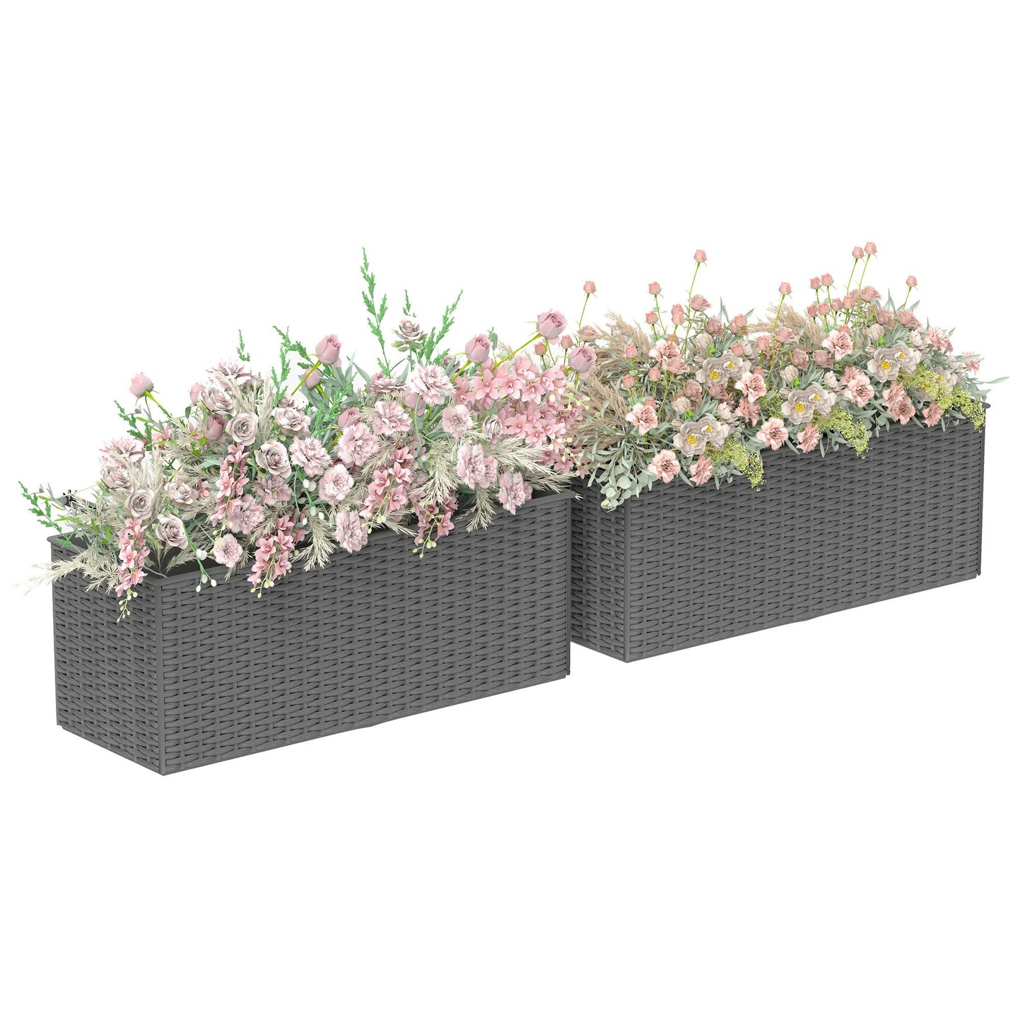 20&#x22; Self-Watering Hanging Planter Box with Hooks Set of 2
