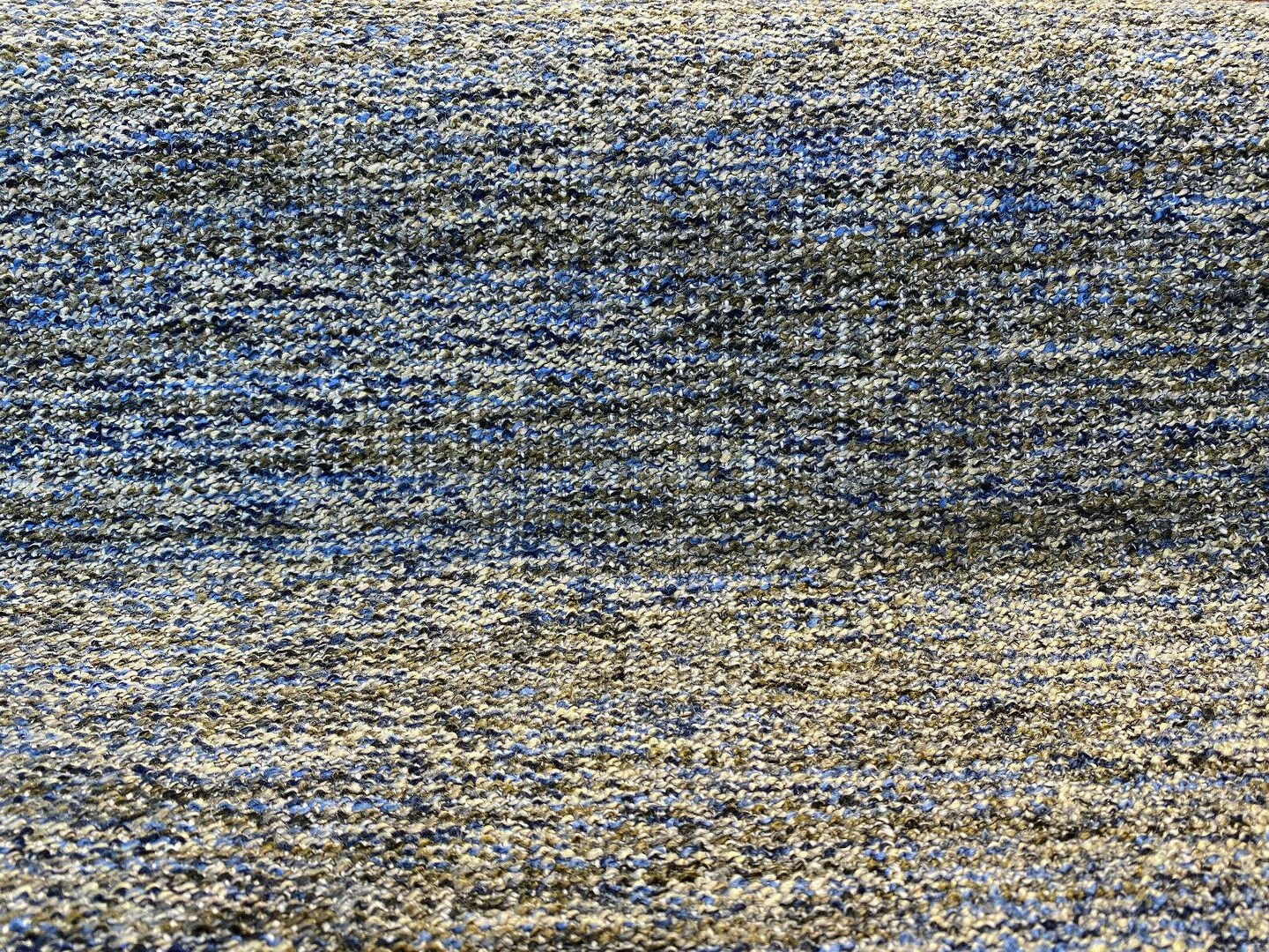 1 Yard Soft Chenille Upholstery Fabric Blue Off White Brown 56" Width 100% Polyester