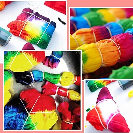 Rubber Bands for Tie Dye,115 Pcs Tie Dye Rubberbands Kit,Clear Silicone White Tie Dye Rubber Band for Kids Women Men Large Groups,T Shirt,Dress,Tank Top,Tshirts,Leggings,Swimsuits