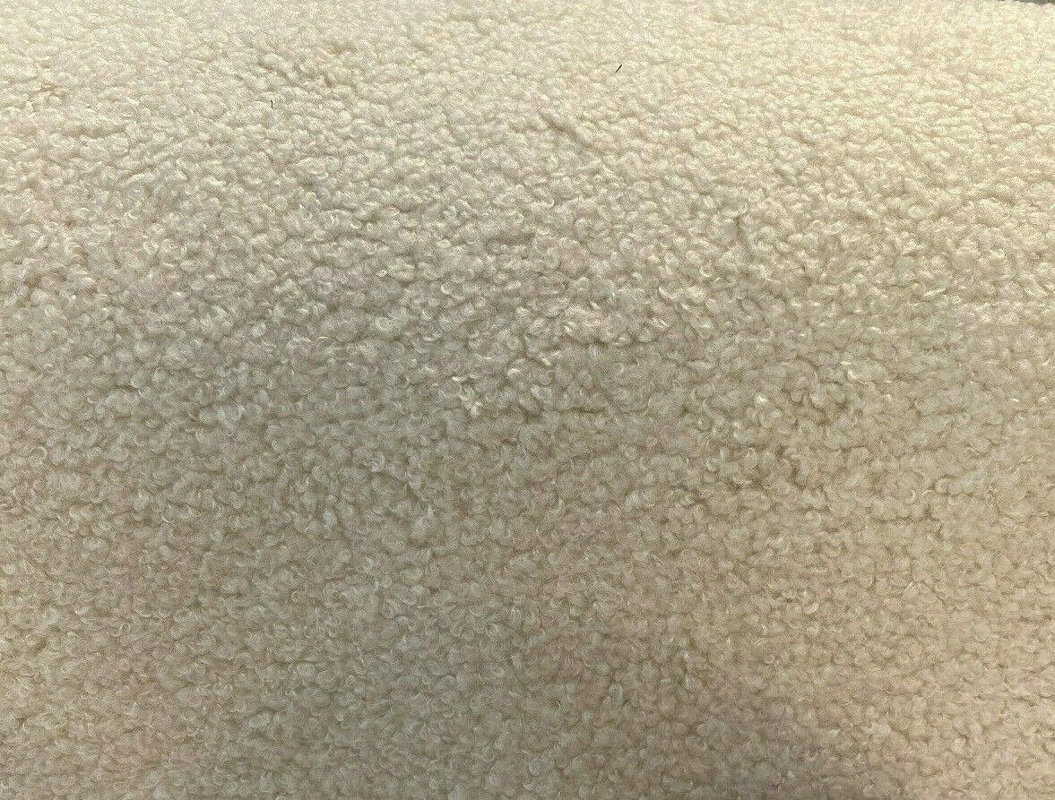 1 Yard Fuzzy Wooly Boucle Ivory Upholstery Drapery Fabric 54 Inch Width 100% Polyester