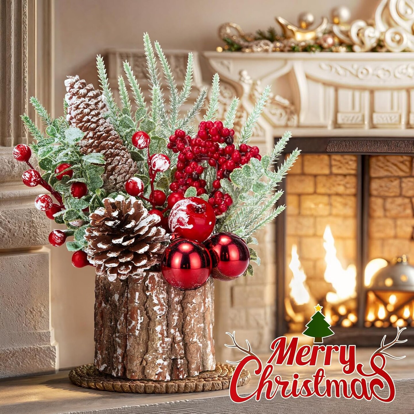 Christmas Centerpiece Table Decorations (Red) 10&#x22;D x 12&#x22;W x 13&#x22;H