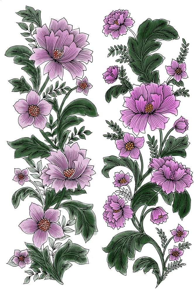 Flower Clear Stamps for Card Making, Leaves Flower Frame Background Transparent Silicone Clear Rubber Stamp Seal