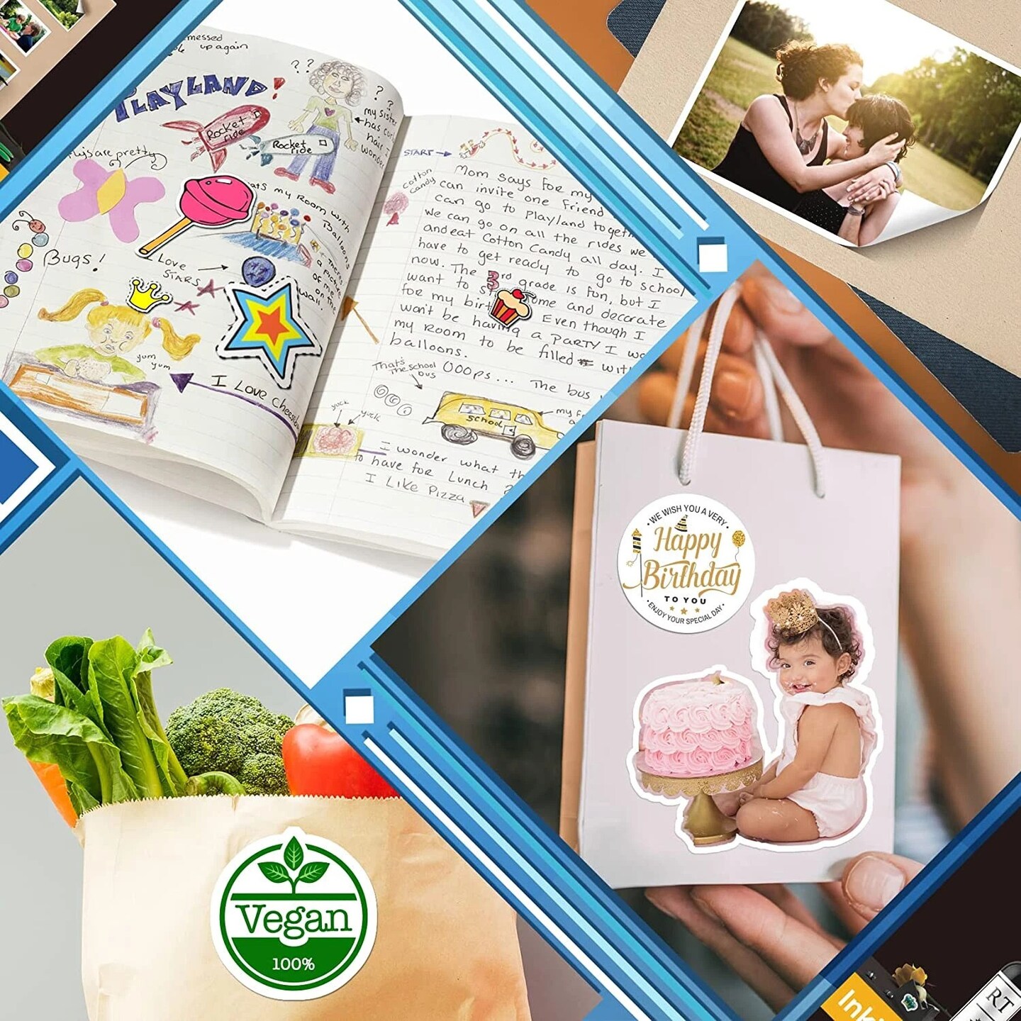 Koala Full Sheet Sticker Paper 8.5" x 11" 100 Ct for Inkjet & Laser Printers