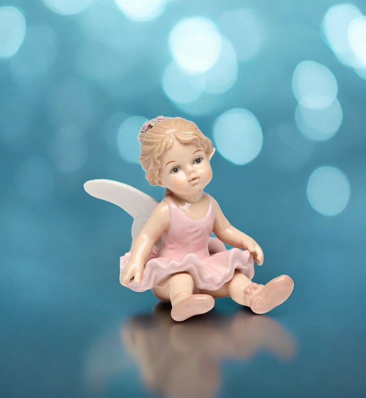 Ceramic Ballerina Girl in Pink Sitting Down Figurine, Ballet Dancer Gift, Gift for Daughter, Gift for Her