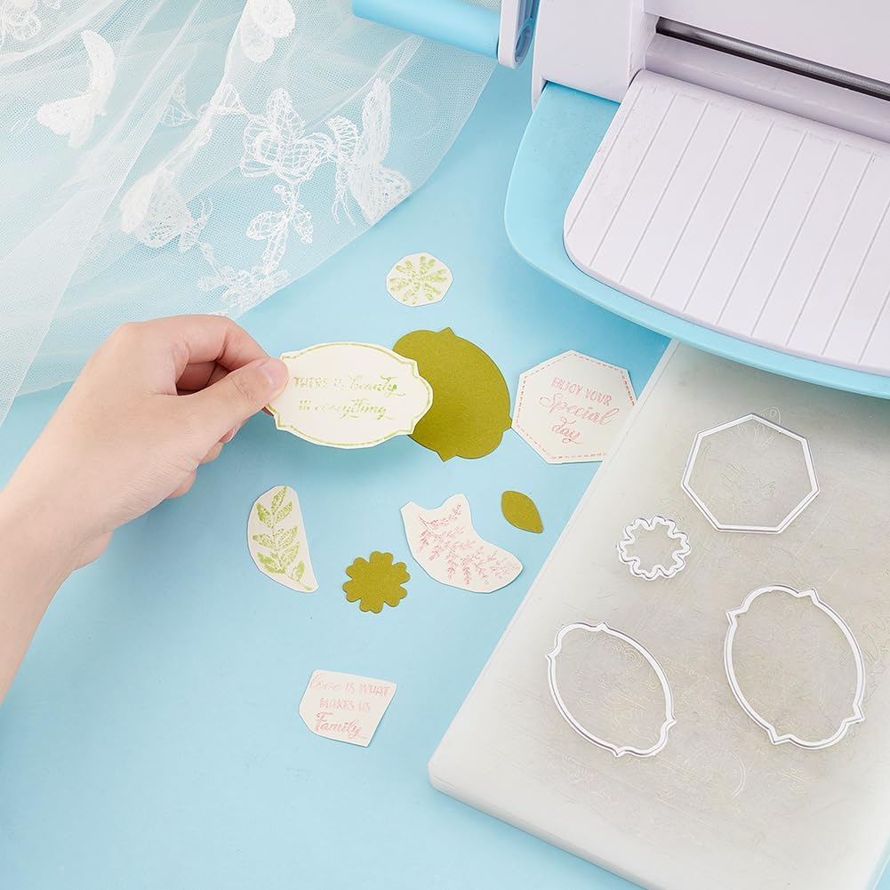 Label Die Cut Leaf Clear Stamps and Dies Sets for Card Making Word Silicone Stamps Cut Stencils