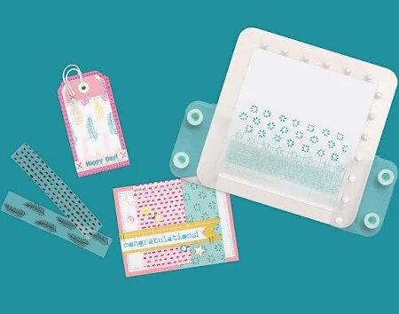 We R Makers - We R Memory Keepers-Pattern Stamping Block 5 Piece 660580, Metal Stamping Tool for Card Making Scrapbooking Mixed Media Art Stamping Tool Craft Supplies Pair with Precision Press DIY