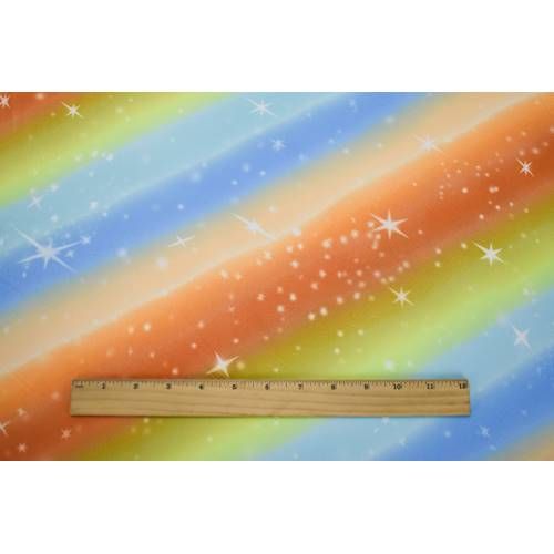 Orange/Blue/Yellow Galaxy Printed DTY Brushed Knit Fabric By the Yard
