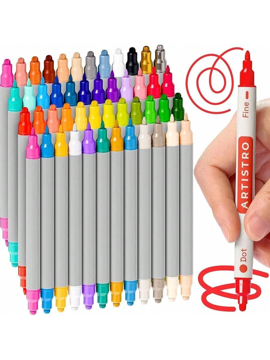Acrylic Paint Markers for Rock, Fabric, Wood, Glass Craft (24 Colors)