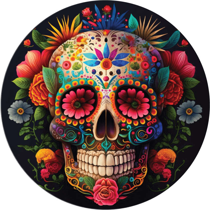 Floral DOD Sugar Skull Sign