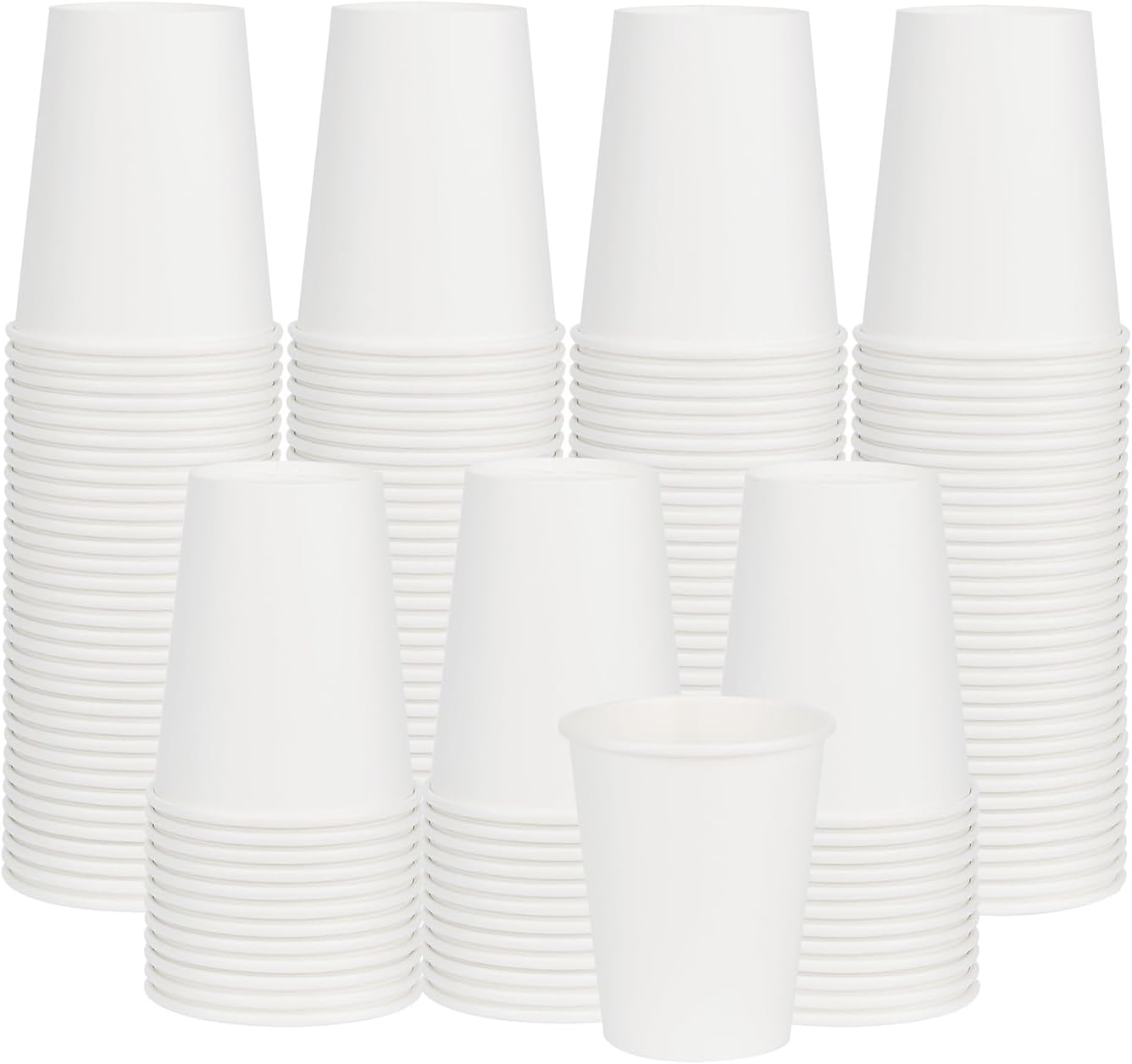 8 oz Coffee Cups 100 Pack, Disposable Paper Cups 8 oz, White Coffee Cups, Hot Beverage Drinking Cups, Suitable for Party, Picnic, Travel, and Events