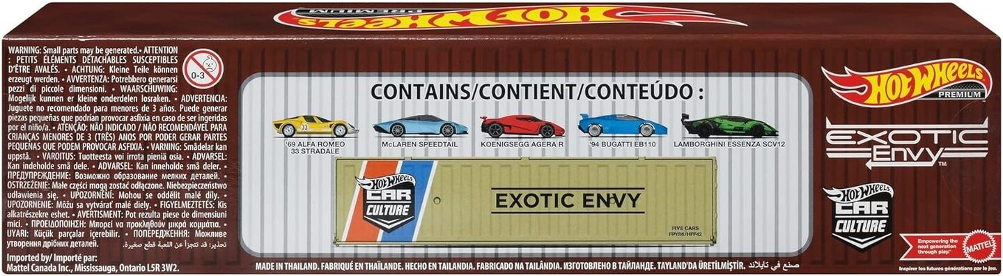 Hot Wheels Premium Car Culture Speed Machines 5-Pack of Toy Cars, Full Metal Body, Real Riders Tires, 1:64 Scale Sports Cars, for Collectors