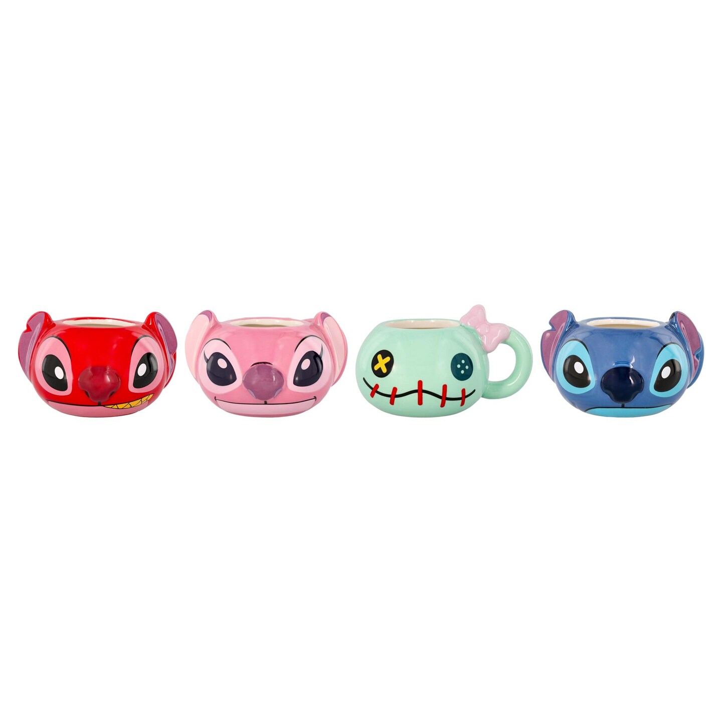 Disney Lilo & Stitch Characters 2-Ounce Sculpted Ceramic Mini Mugs | Set of 4