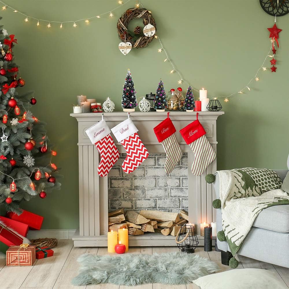 3 Pack Artificial Mini Tabletop Christmas Trees (Multicolor) 4"D x 0.2"W x 2"H