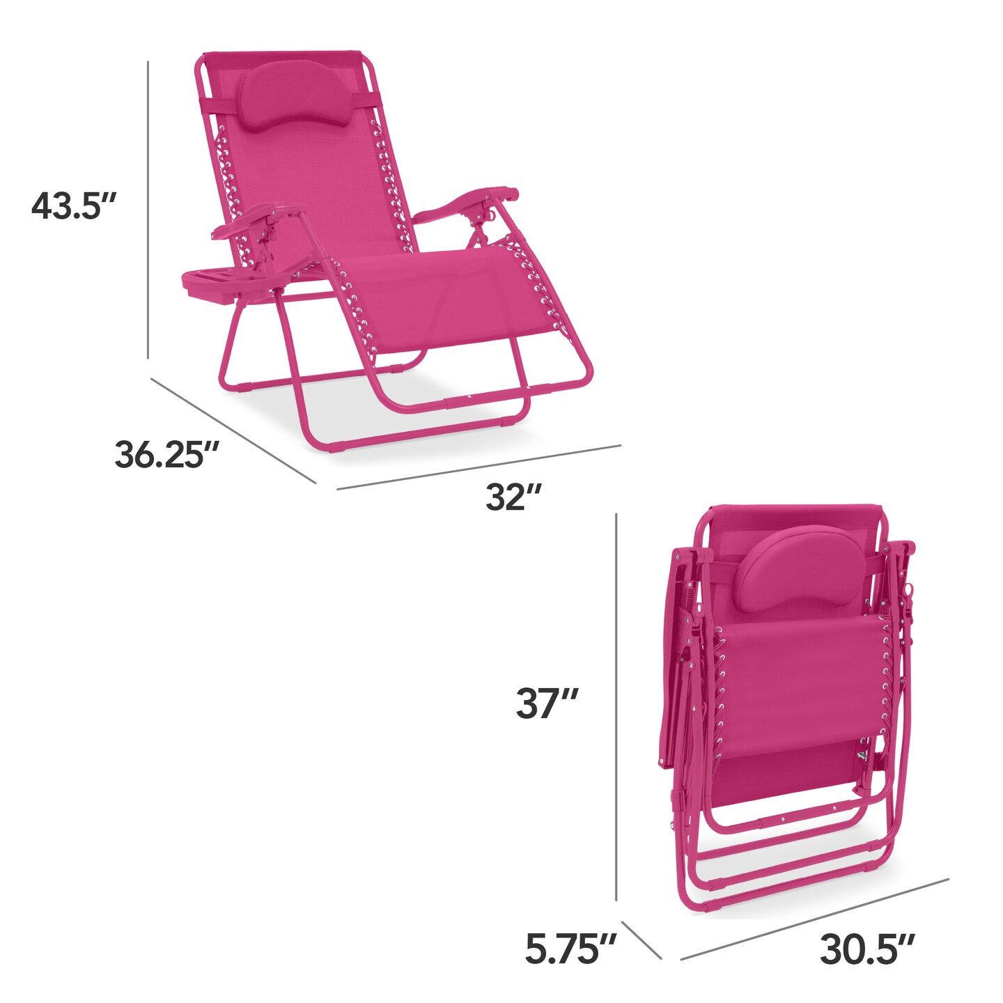 Best Choice Products Oversized Zero Gravity Chair, Folding Outdoor Patio Recliner w/ Cup Holder