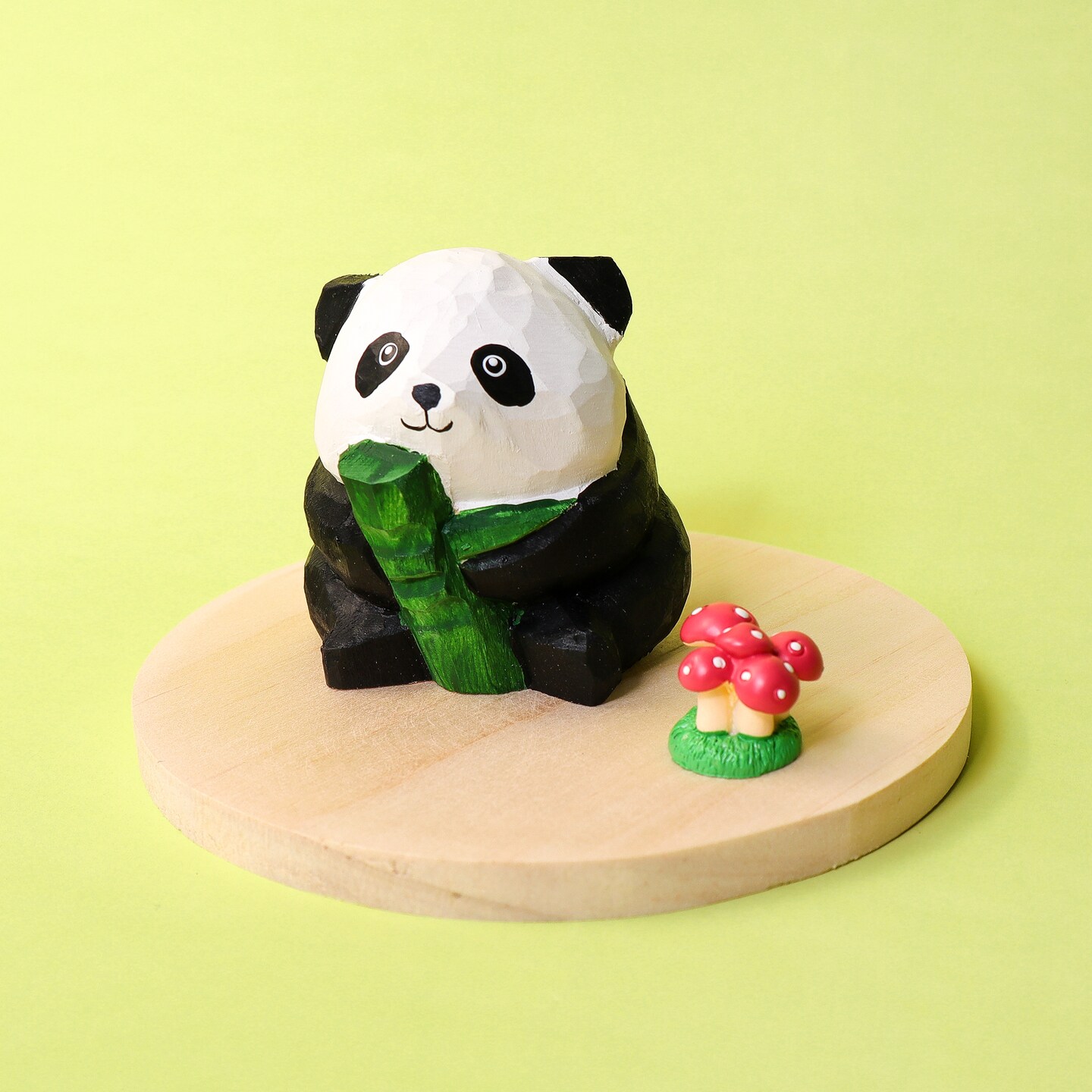 Pandaさん専用出品 Hand-Carved Wooden Panda Figurine – Cute Handmade Decor with Mini