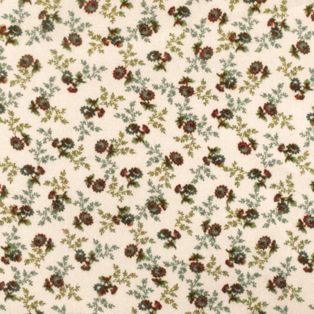 Beige-Brown-Multi Famous Designer Floral Print Viscose Crepe Faille Fabric By the Yard