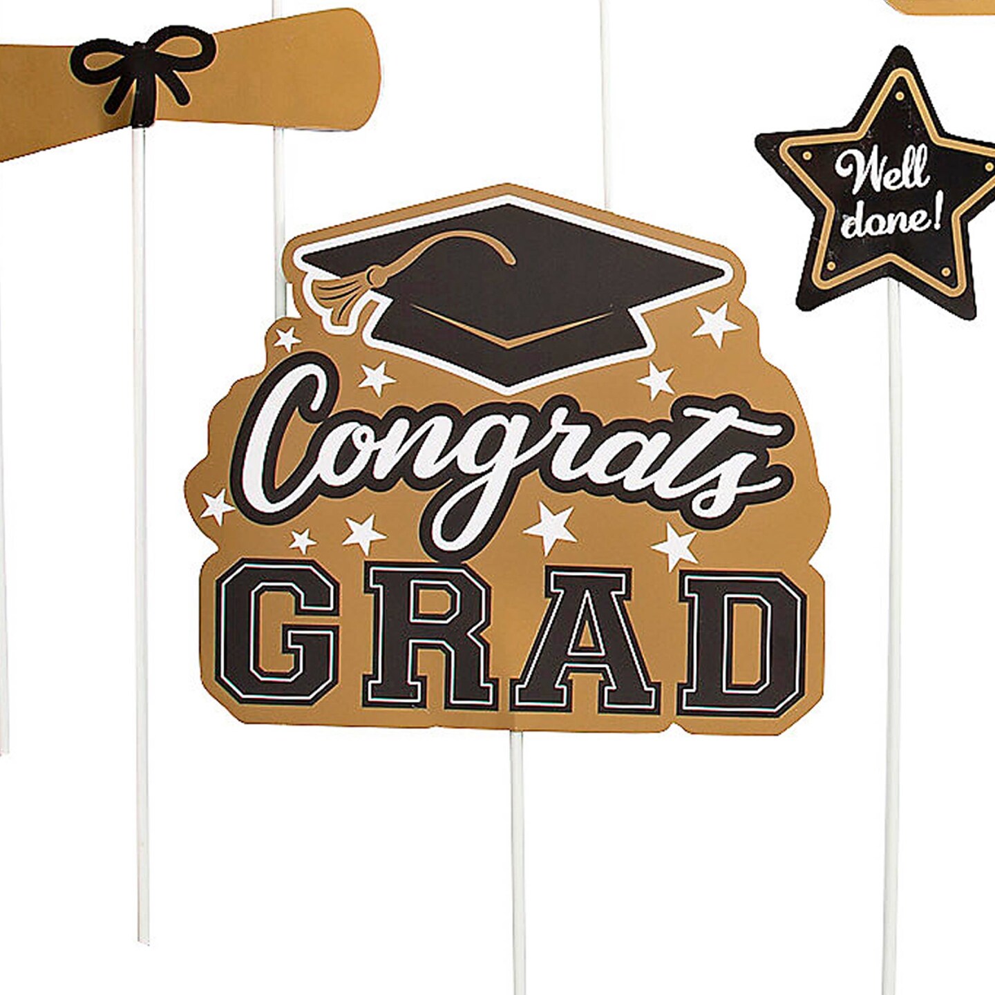 7&#x22; - 10&#x22; Graduation Class of 2025 Cardstock Centerpiece Sticks 10 Pieces