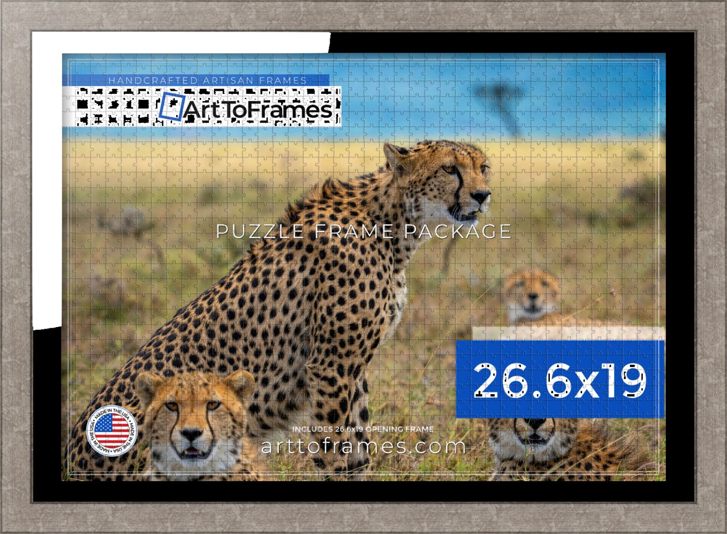 ArtToFrames 26.6x19 INCH / 68x48 CM Puzzle Frame for 1000 piece Puzzles.This 1.25 Inch Custom MDF Frame for Puzzles Comes with Economy Acrylic, Available in Multiple Colors