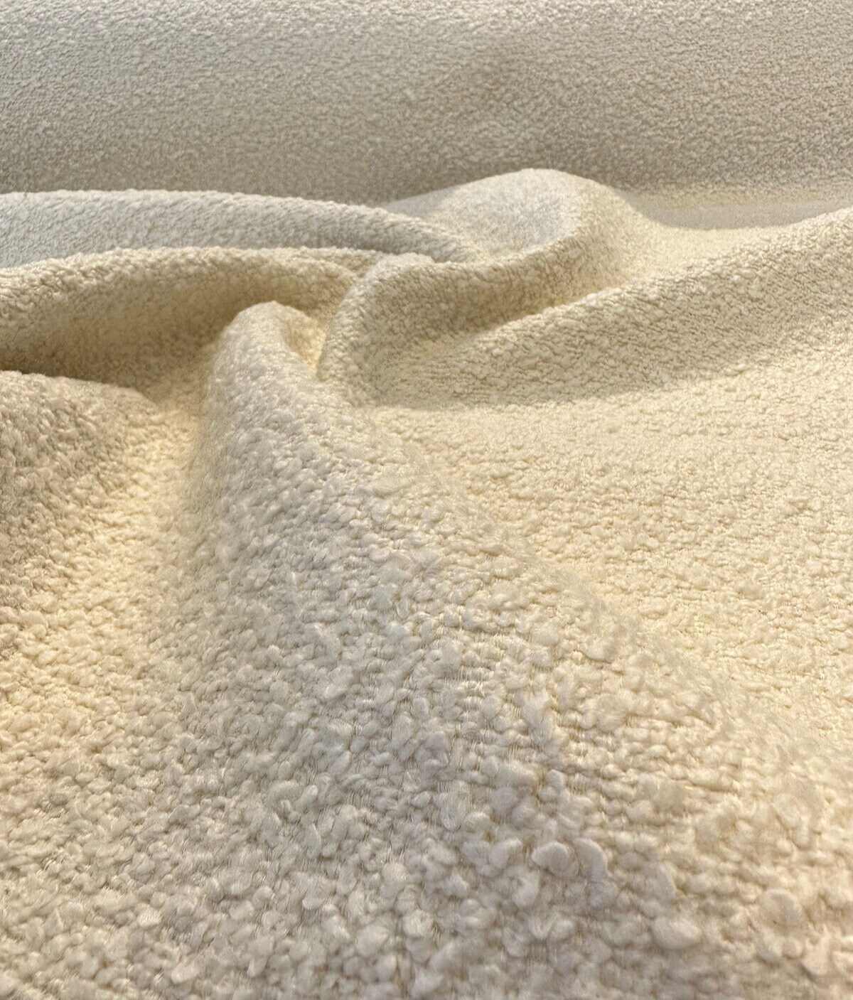 1 Yard Ivory Boucle Upholstery Fabric Soft Textured 54–56" Width 100% Polyester