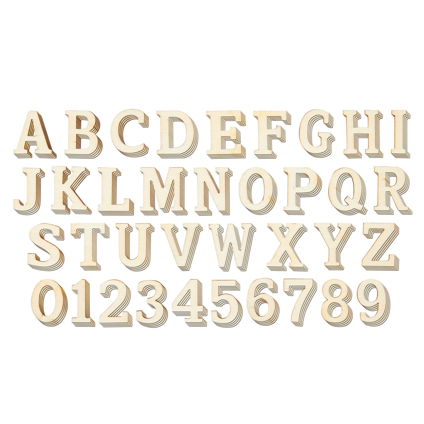 144 Pieces Small Wooden Alphabet Letters and Numbers for DIY Crafts, 1-Inch ABCs for Home Decor (4 Sets)