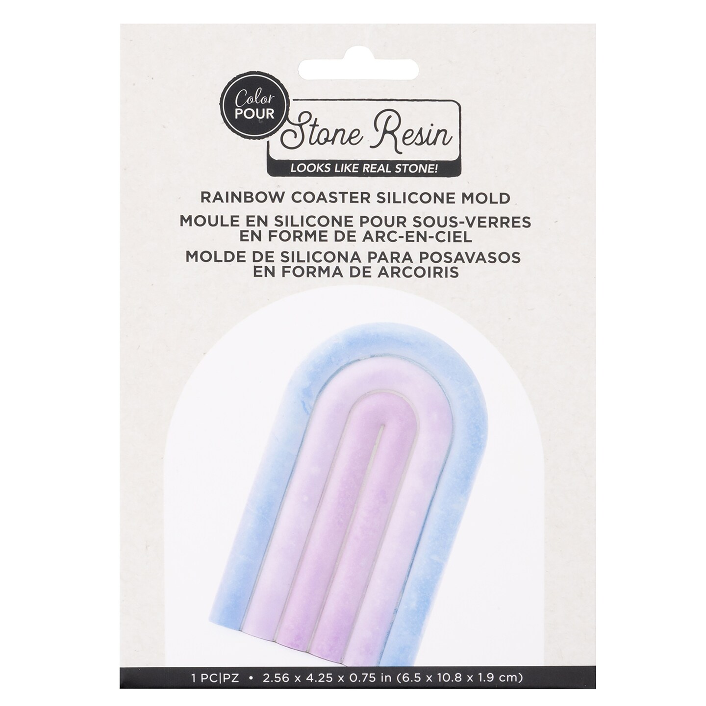 American Crafts Color Pour Stone Resin Silicone Mold-Rainbow Coaster