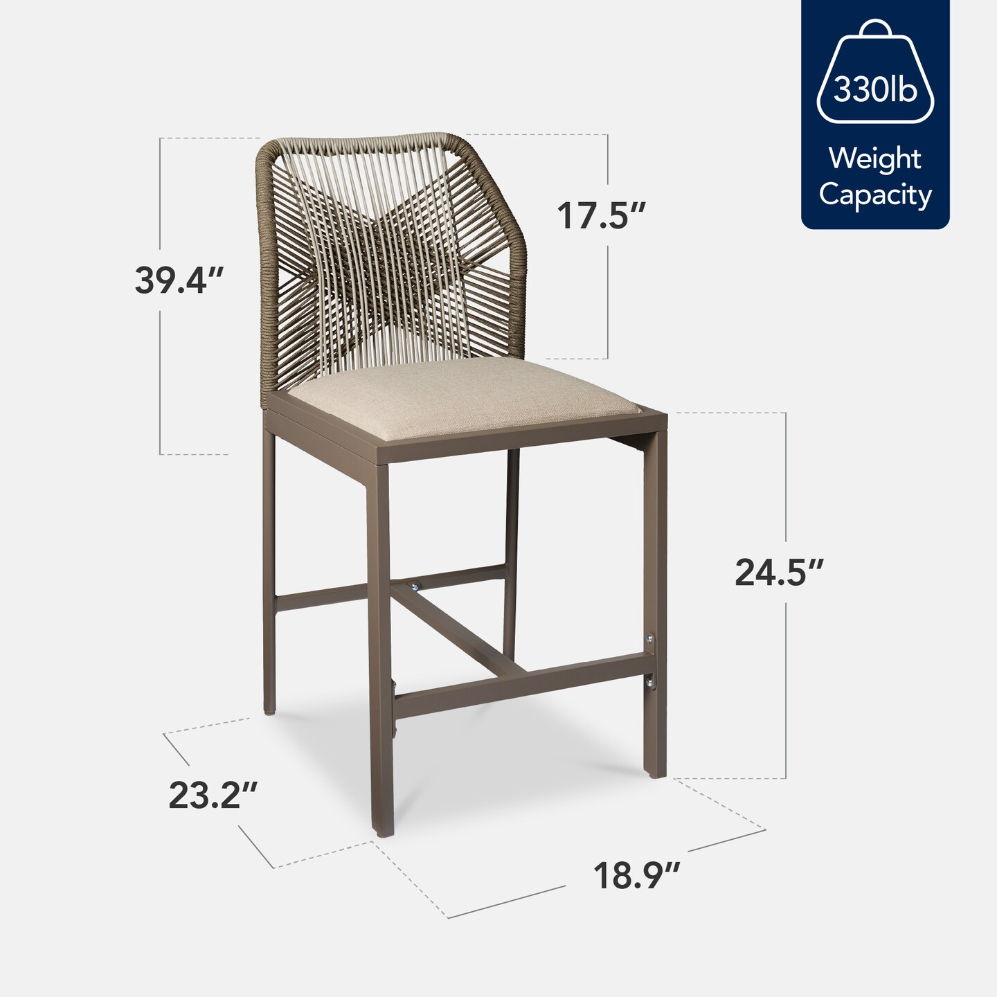 Best Choice Products Set of 2 Indoor Outdoor Counter Height Barstools w/ All-Weather Rope &#x26; Aluminum