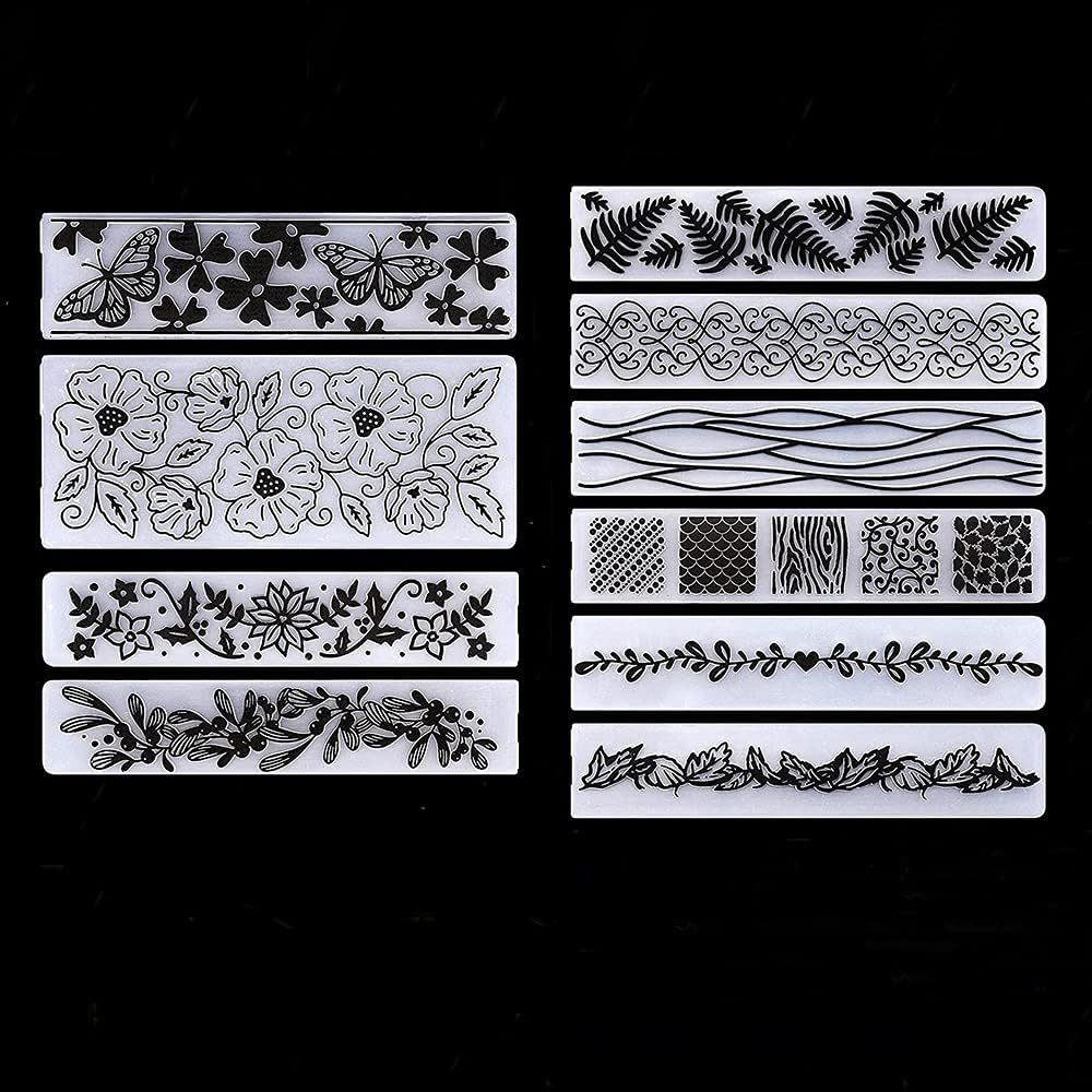 10Pcs Butterfly Flower Leaf Plastic Embossing Folder DIY Craft Template Molds Stamp Stencils Scrapbook Paper