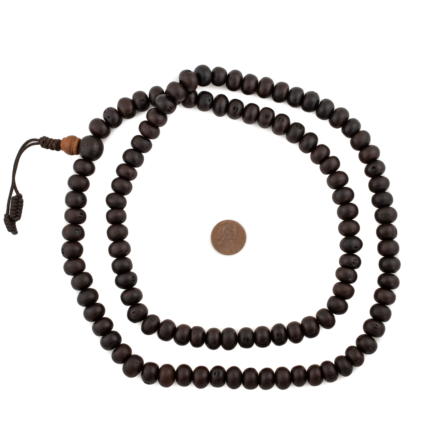 The Bead Chest Bodhi Seed Mala Prayer Beads: Round 12mm Natural Dark Brown