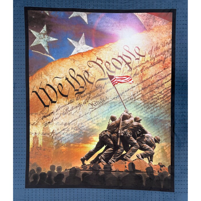 United States Constitution Silky Premium Fleece No-Sew Throw Fleece Fabric Kit (50x60)