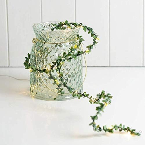 100LEDs Green Garland Tiny Leaf Vine String Light (Warm White)