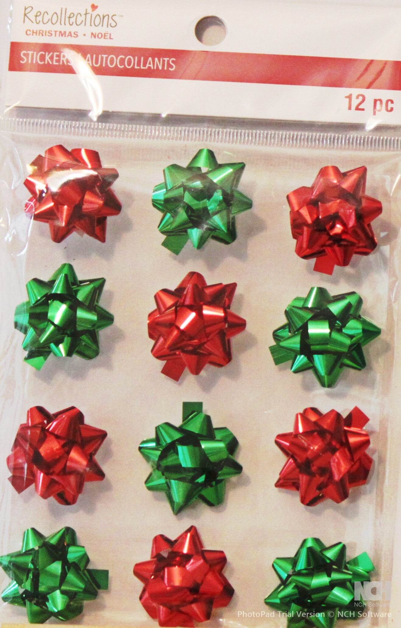Recollections Christmas Metallic Mini Bows Dimensional Stickers