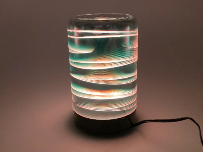 Diffusers For Essential Oils, 3D Glass Art -Stripes- Oil Diffuser with Alternating Colors, Bedroom Decor, Gift for Her