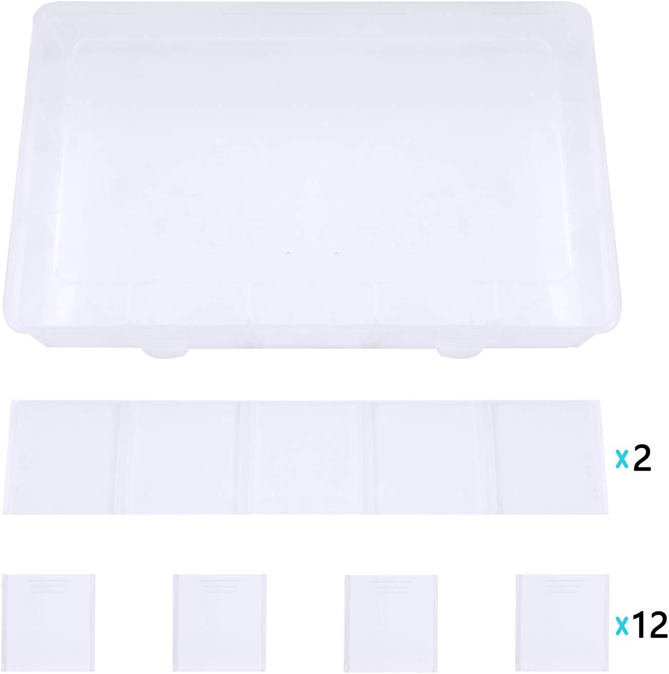 15-Grid Clear Plastic Jewelry Organizer – Large Storage Box with Removable Dividers for Jewelry, Beads, Crafts & Accessories (Clear)