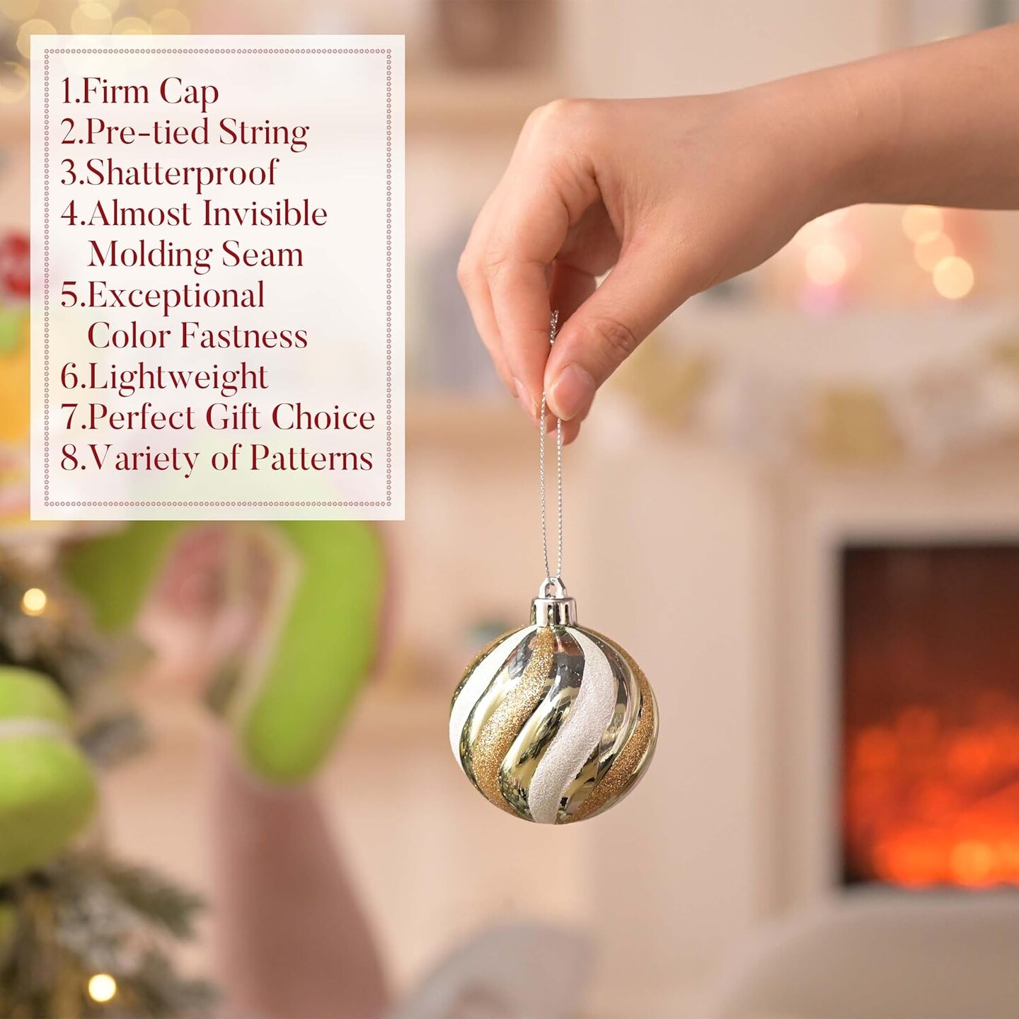 30ct Colorful Macaron Pastel Shatterproof Christmas Ball Ornaments Set