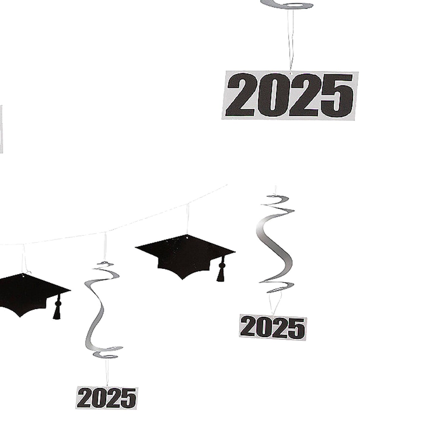 7 Ft 2025 Graduation Cap &#x26; Hanging Swirls Garland Ready to Hang Celebration Decor